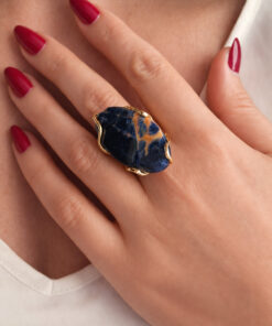 anello ovale con sodalite trmaonto