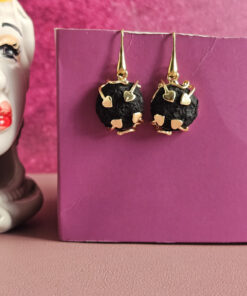 orecchini pendenti con pietra lavica