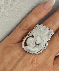 Alternative view of Anello in Argento 925 con Cammeo Natività Autentico di Torre del Greco