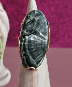 Alternative view of Anello Ovale in Argento 925 Placcato Oro con Serafinite