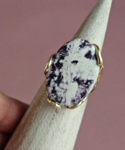 Alternative view of Anello Ovale in Argento 925 Placcato Oro con Kammerite