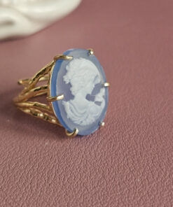 Alternative view of Lady Portrait Blue Cameo Ring