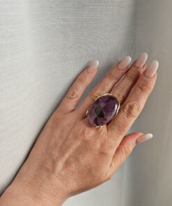 anello in argento 925 con ametista da salvare