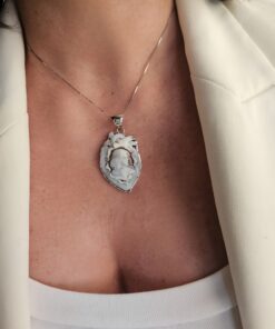 Alternative view of Dainty Chain Necklace with Shell Cameo Pendant