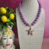 collana girocollo con giada kunzite e stella marina in ceramica di caltagirone 1