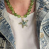 collana girocollo con peridoto e stella marina in ceramica