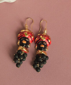 Alternative view of Sicilian Moor Earrings with Black Lava Stones