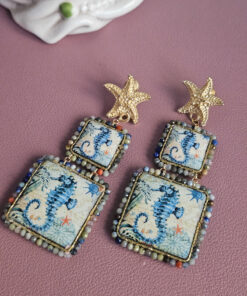 Orecchini con mattonelle in ceramica di caltagirone