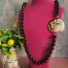 collana siciliana in onice con ceramica di caltagirone dipinta a mano