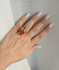 Alternative view of Sicily Ceramic Strawberry Ring