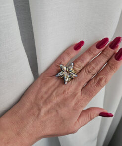 anello in ottone con stella marina in ceramica di caltagirone 2