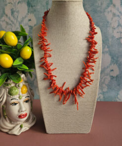 collana girocollo con corallo naturale rosso