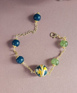 Alternative view of Bracelet with Jade Stones, Apatite Stones and Ceramic Ball