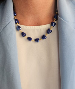 Alternative view of Collana SUGAR con Cuori in Ceramica Blu