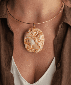 Collana Girocollo Rigido con Cammeo in Ceramica di Caltagirone