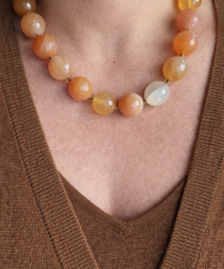 Collana Girocollo con Agata Fuoco Pesca