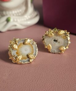 anello tondo con agata naturale bianca