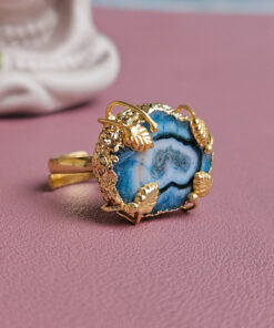 Alternative view of Anello Tondo con Agata Naturale