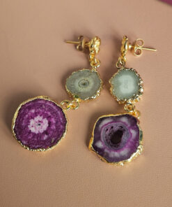 Alternative view of Orecchini Pendenti con Agata Naturale