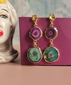 Alternative view of Drop Earrings with Natural Stones