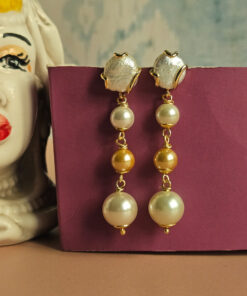 orecchini snow pendenti con perle di maiorca