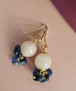 Alternative view of Orecchini Pendenti con Morganite Rosa e Lapis Blu