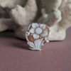 anello cammeo fiore in argento 925 scolpito dalla conchiglia sardonica