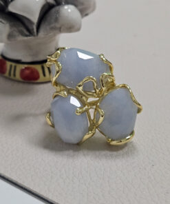 anello triplo con calcedonio