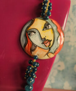 Alternative view of Sicilian Necklace with Aphatite Stones and Sicily Ceramic