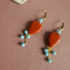 Orecchini 2 ANIME realizzati con pasta di corallo e turchese