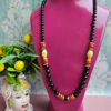 Collana Siciliana con Onice Nero e Limoni in Ceramica di Caltagirone