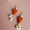 orecchini 2 ANIME con pasta di corallo e agata bianca