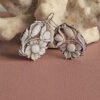 orecchini pendenti in argento 925 con cammei vittoriani bouquet di fiori scolpiti dalla conchiglia sardonica