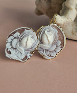 Alternative view of Shell Floral Cameo Earrings