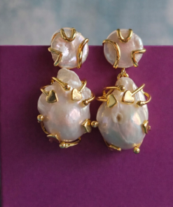 Alternative view of Drop Earrings with Baroque Pearls