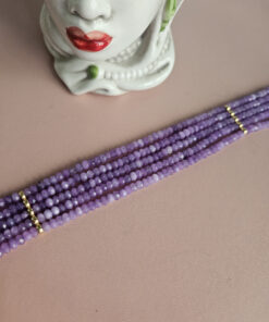 Alternative view of Collana Choker a Cinque Fili con Cristalli Lilla