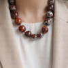 collana girocollo con agata fuoco marrone