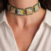 Choker siciliano con Maioliche in Pietra Lavica e Ceramica di Caltagirone