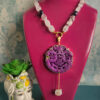 Collana con Cristallo di Rocca, Sugilite e Ciondolo Giada Burma Viola