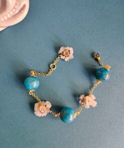 Alternative view of Bracciale a Catena con Peridoto e Quarzo Rosa