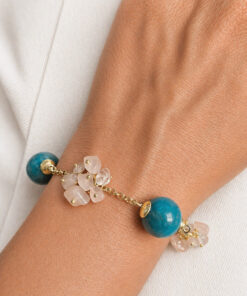 Bracciale a Catena con Apatite e Quarzo Rosa