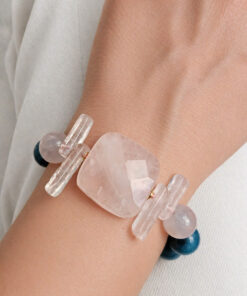 Alternative view of Bracciale con Apatite e Quarzo Rosa