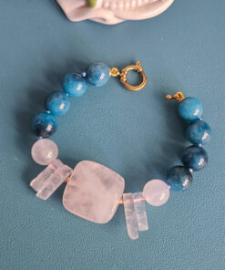 Bracciale con Apatite e Quarzo Rosa