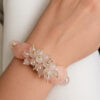 Bracciale con Quarzo Rosa e Giada Rosa Ovale