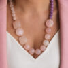 Collana Decollete con Giada Kunzite e Quarzo Rosa