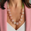 Collana Decollete con Peridoto e Quarzo Rosa