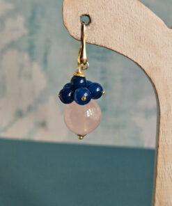 Alternative view of Orecchini Pendenti con Quarzo Rosa e Apatite