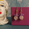 Orecchini Pendenti con Quarzo Rosa e Giada Kunzite