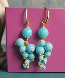 Alternative view of Orecchini a Grappolo con Pasta di Turchese