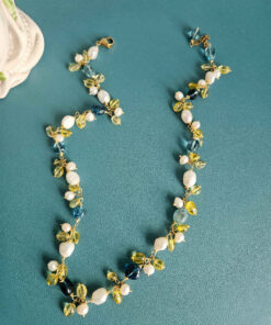 Alternative view of Parure con Quarzo Blu, Citrino e Perle di Fiume